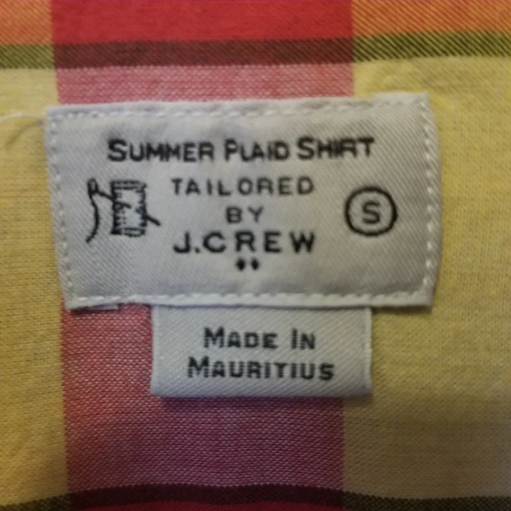 S JCrew mens plaid button up shirt